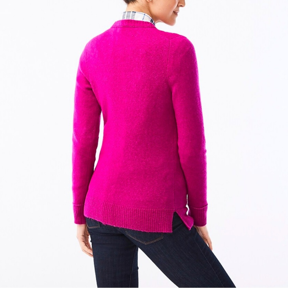J.Crew Crewneck Sweater Extra Soft Brilliant Plum Berry Pink Size Extra Large XL - Picture 10 of 11